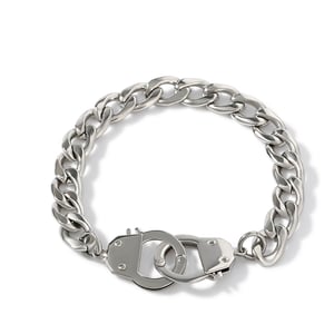 Jeulia Handcuff Design Stainless Steel Men's Bracelet