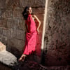 Pink Floral Jacquard Fifi Maxi Dress