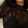 Black Lace High Neck Top
