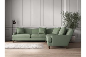 nkuku Deni Corner Sofa | Make To Order | Grand | Brera Linen Jade