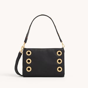 Hammitt Montana Clutch Black Brushed Gold Sml