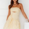 Warm Love Strapless Mini Dress Yellow
