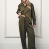 Green Linen-Blend Shona Trousers