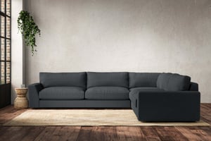 nkuku Guddu Right Hand Corner Sofa | Make To Order | Grand | Recycled Cotton Thunder