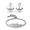 Flower Round Cut Sterling Silver Jewelry Set