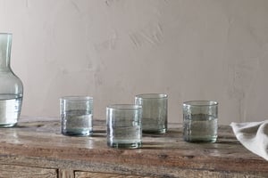 nkuku Yala Hammered Tumbler Set Of 4 | Glassware | Sage Green