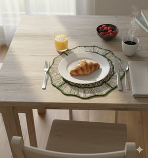 Marell Handwoven Round Iraca Palm Placemat - Hunter Green