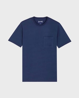 Vilebrequin - Men Organic Cotton T-shirt Solid - Tee Shirt - Titan - Blue - Size 4XL