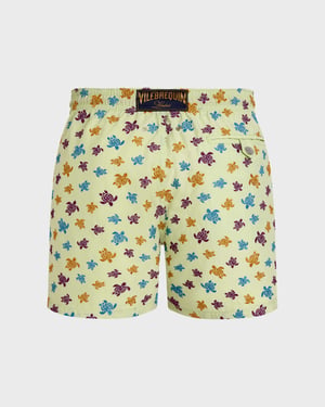 Vilebrequin - Men Embroidered Swim Shorts Micro Ronde Des Tortues - Limited Edition - Swimwear - Mistral - Green - Size 5XL