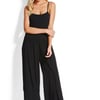 Shirred Waist Wrap Pants - M / Black