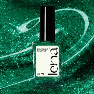 LENA Breathable & Water-Permeable Halal Nail Polish with Glitter - Palestinian Pizzazz - LE246