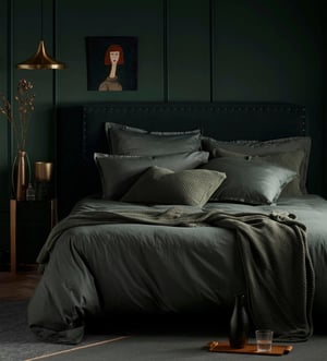 Olive Green Big Waffle 100% Cotton Cushion Cover