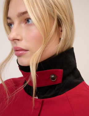 Red Cord Detail Barn Jacket