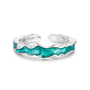 Jeulia "Aurora Impression" Open Design Sterling Silver Women's Band