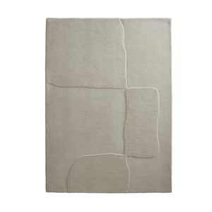 Sculptured Wool Rug Boulder Cream - 200x290cm