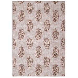 Woodblock Paisley Rust Eco-Washable Rug - 185x275cm