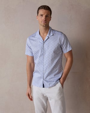 Blue Botanic Geo Open Collar Shirt
