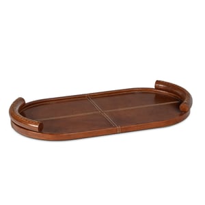 Forte Leather Oval Tray