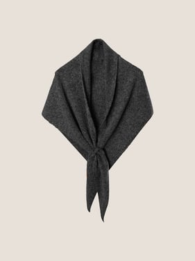 Wool Cross Style Shawl Scarf - Slate Grey / One Size