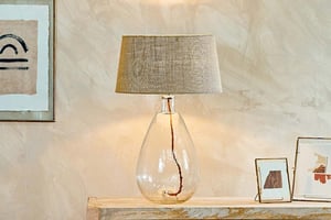 nkuku Baba Recycled Glass Lamp | Lamps | Large Tall | Clear