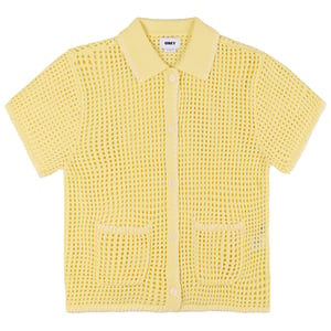 Obey Womens Pilar Crochet S/S Yellow Pear