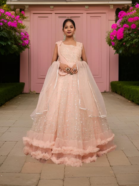 Gown with Cut Dana & Glitter Work by Shreekama