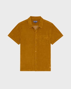 Vilebrequin - Men Terry Bowling Shirt Solid - Shirt - Charli - Brown - Size XXXL