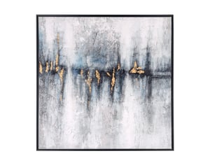 QE Home Cobalt Haze Wall Décor in Composite Frame, Scenic, White