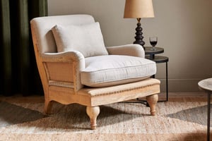 nkuku Abe Deconstructed Linen Armchair | Seating | One Size | Stone