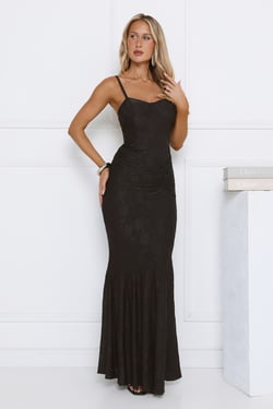 Sunset Gleam Maxi Dress Black
