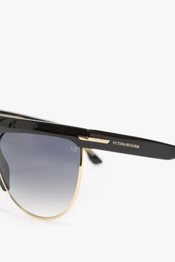 Victoria Beckham Sculpted Metal And Acetate Sunglasses With Flat Top - ONE SIZE - Womens