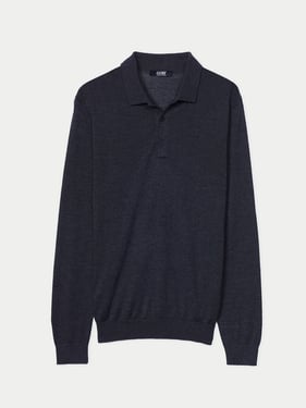 Men's Cashmere Silk Polo - 2XL / charcoal / MK249-7021/0000
