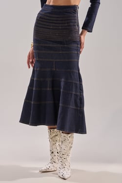 AKIRA All About That Denim Maxi Skirt | Size 1X