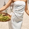 Ashley's Pick Linen Blend Strapless Top White