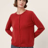 100% Extra-Fine Merino Wool Buttoned Knit Cardigan CAYLA - Ruby Red / M