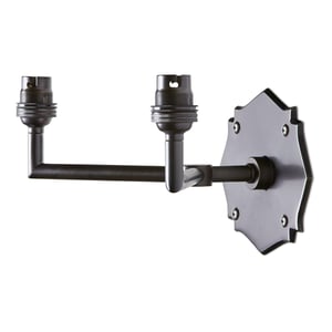 double insignia wall fitting in antique bronze