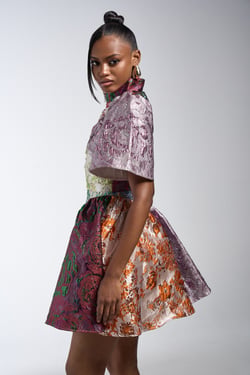 AKIRA Stay With Me Brocade Mini Dress | Size 1X