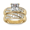 Jeulia Diagonal Princess Cut Sterling Silver Ring Set