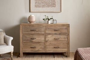 nkuku Iya Reclaimed Wood Chest Of Drawers | Bedroom Furniture | Large | Natural