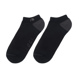 Stripe Cushioned Sneaker Socks - M-L / Black/Grey