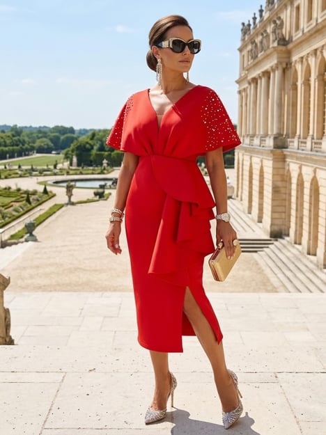 GALA DRESS Red Pearl LOUVRE - BYMANYC ® New York
