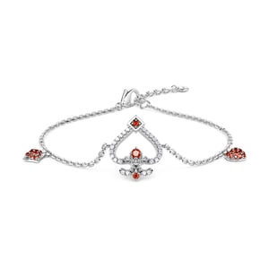 Jeulia "Mystical World" Poker Ace of Spades Sterling Silver Bracelet