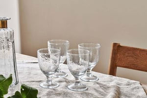 nkuku Yala Hammered Wine Glass Set Of 4 | Glassware | Clear
