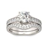 Jeulia Simple Round Cut Sterling Silver Ring Set