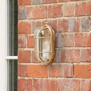Bligh ip64 bulkhead in natural unlacquered brass