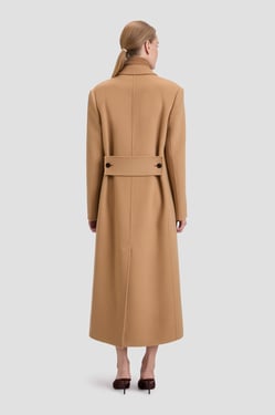 Victoria Beckham Overcoat In Camel - 16 - Womens