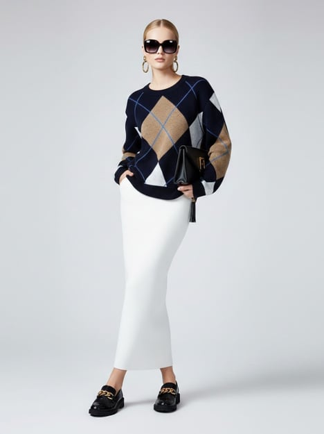 Classic Argyle Diamond Knit Sweater • BYMANYC ® New York