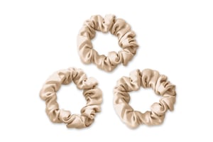 Champagne Silk Scrunchies Set - Champagne