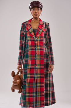 AKIRA Talk To Me Nice Patchwork Trench Coat | Size XL