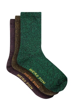Weird Fish Electra Sparkle Ribbed Socks 3pk Multi Size 4-7